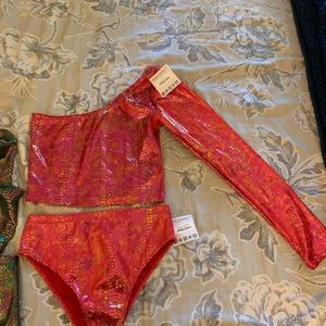 2 piece Red venom rave outfit